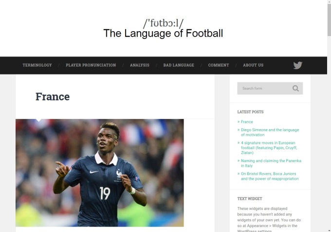 Language of football